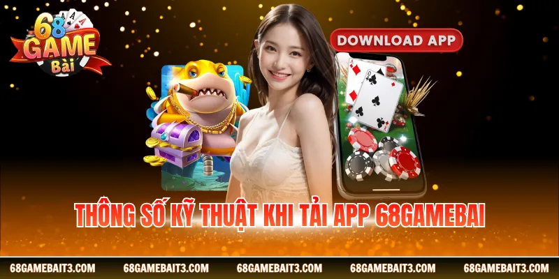 Thông số kỹ thuật khi tải app 68GAMEBAI